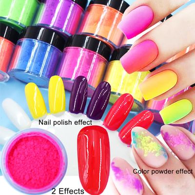 UARUOGP 12 Boxes 240G Big Capacity Nail Pigment Powder Neon Phosphor Pigment Powder Set Fluorescent Nail Glitter Gel Polish 12 Colors Super Bright Neon for Nails Pigments Dust Ultrafine