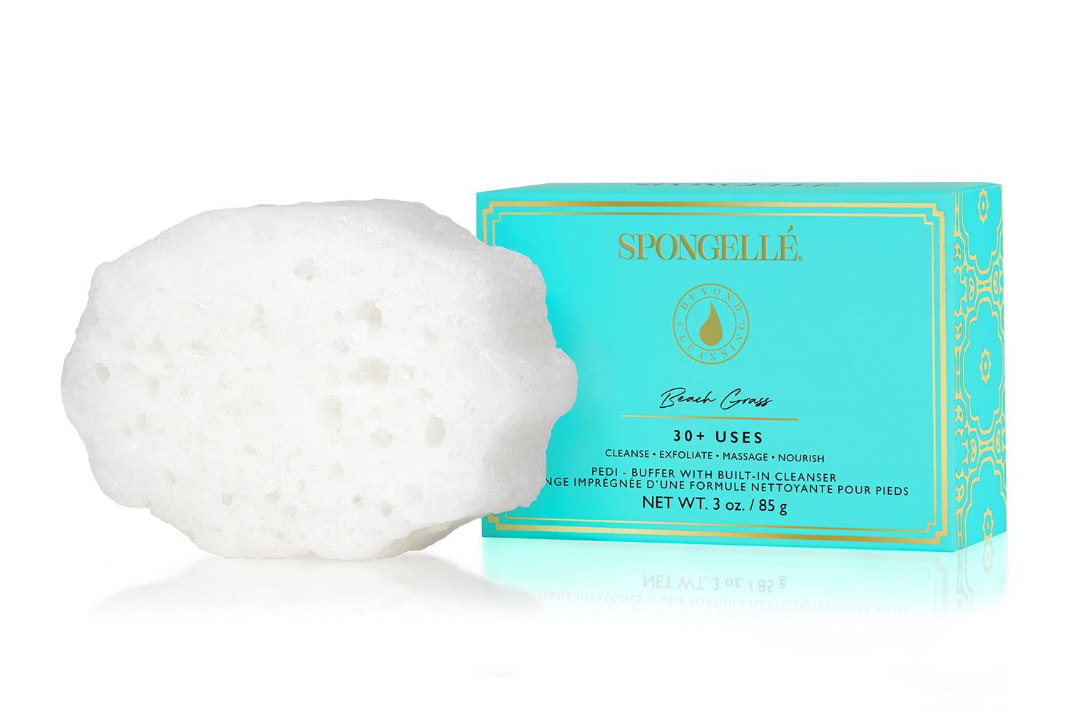 SPONGELL Pedi-Buffer - Cleanse, Exfoliate &amp; Polish Feet - Beach Grass