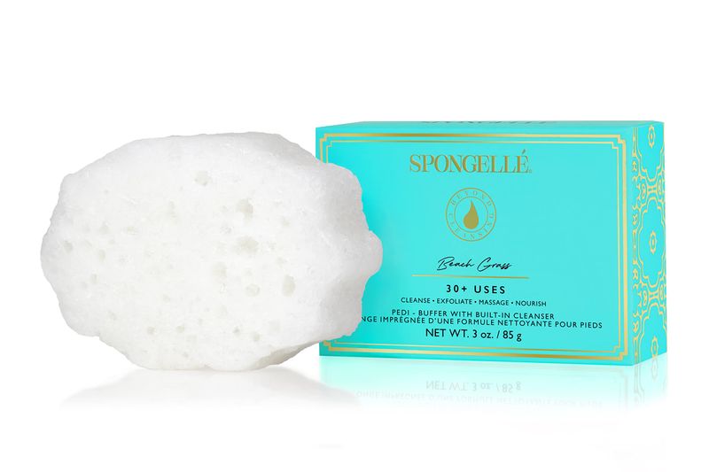 SPONGELL Pedi-Buffer - Cleanse, Exfoliate &amp; Polish Feet - Beach Grass