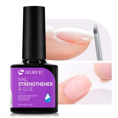 Gelike EC Pro Nail Glue &amp; Strengthener: Clear 6-in-1 Nail Adhesive for Repair - Strengthening &amp; Protein Repair - Perfect for Home &amp; Salon Use - UV Needed