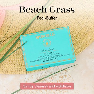 SPONGELL Pedi-Buffer - Cleanse, Exfoliate &amp; Polish Feet - Beach Grass