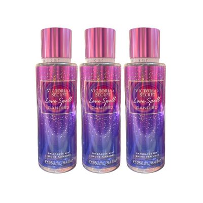 Victorias Secret LOVE SPELL CANDIED Fragrance Mist 8.4 fl oz - Pack of 3
