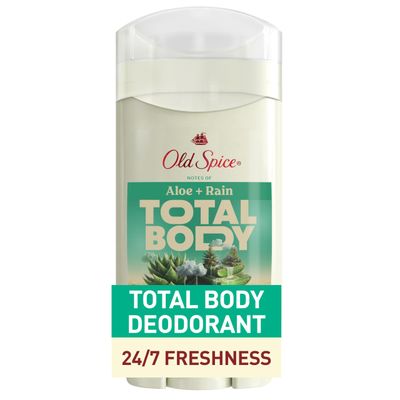 Old Spice Whole Body Deodorant Stick for Men, Aluminum Free, Aloe Rain Scent, 24/7 Odor Protection, 24/7 Lasting Freshness, Dermatologist Tested, Gentle on Skin, Safe to Use All Over, 3.0 oz