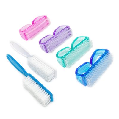 6 Pack Handle Grip Nail Cleaning Brush, Qeedy Fingernail Brush Cleaner Scrub Brush Kit for Toes Shower and Women &amp; Men &amp; Kids (Color A)