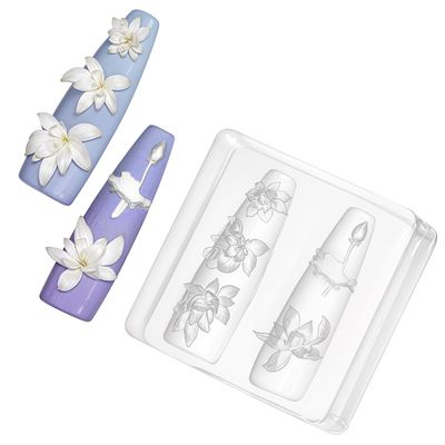 3D Lotus Flower Nail Art Mold, Silicone Carving Template for DIY Decorative Floral Resin Designs