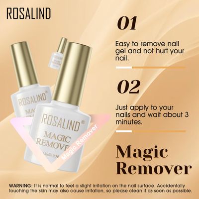 ROSALIND 2 Pack15ML) Gel Nail Polish Remover, Professional Gel Polish Remover for Nails,No Need for Foil, Quick &amp; Easy Polish Remover In 2-5 Minutes, No Need Soaking Or Wrapping