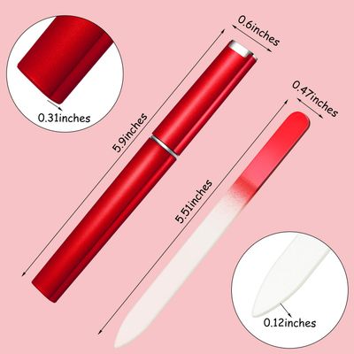 Mudder 12 Pieces Glass Nail Files for Natural Crystal Double Sided Finger Nail Files with Cases for Manicure Women Care(Assorted Color)