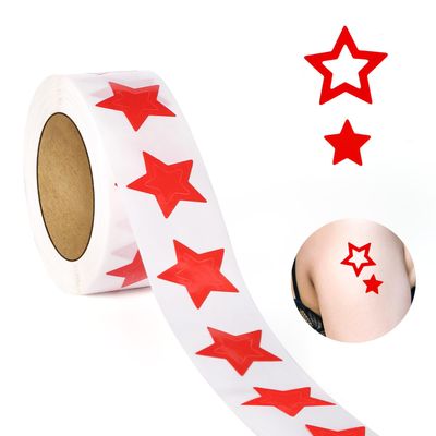 SAVITA Roll of 500 Red Star Tanning Stickers, 1 inch Star Stickers for Tanning Bed &amp; Sunbathing