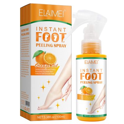 Foot Peeling Spray Oil - Foot Peeling Spray for Remove Dead Skin, Pedicure Dead Skin Exfoliator for Cracked Rough Heels, Dry Toe Skin &amp; Calluses, Quicky Remove Dead Skin (Orange)