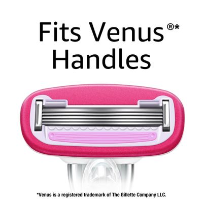 Amazon Basics Womens 5 Blade FITS Razor for Women, FITS Amazon Basics Handle and Venus Handles, Includes 1 FITS Handle, 12 Cartridges & 1 Shower Hanger