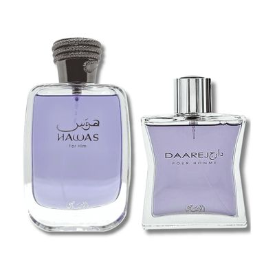 RASASI Hawas For Him &amp; Daarej For Homme EDP 100Ml (3.4Oz)