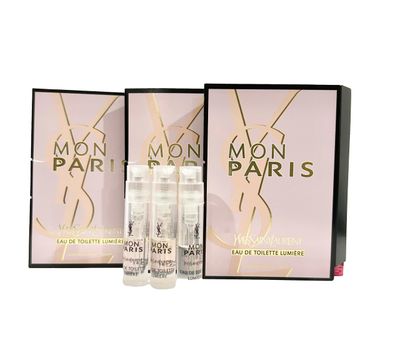 Yves Saint Laurent Sample Perfume YSL Sample Perfume Mon Paris EDT Lumiere Sample Women Perfume 1.2 ml / 0.04 oz - set of 3