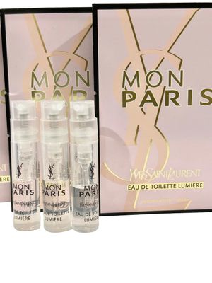 Yves Saint Laurent Sample Perfume YSL Sample Perfume Mon Paris EDT Lumiere Sample Women Perfume 1.2 ml / 0.04 oz - set of 3