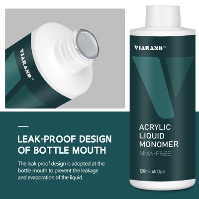 VIARAND Monomer Acrylic Nail Liquid for Acrylic Powder-Professional Non-Yellowing Formula MMA-Free (5 Piece Set)