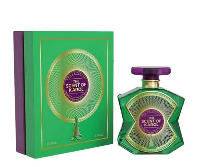 The Scent of Karol Eau de Parfum, Luxury Fragrance, Green and Purple Glass Bottle with Gold Accents
