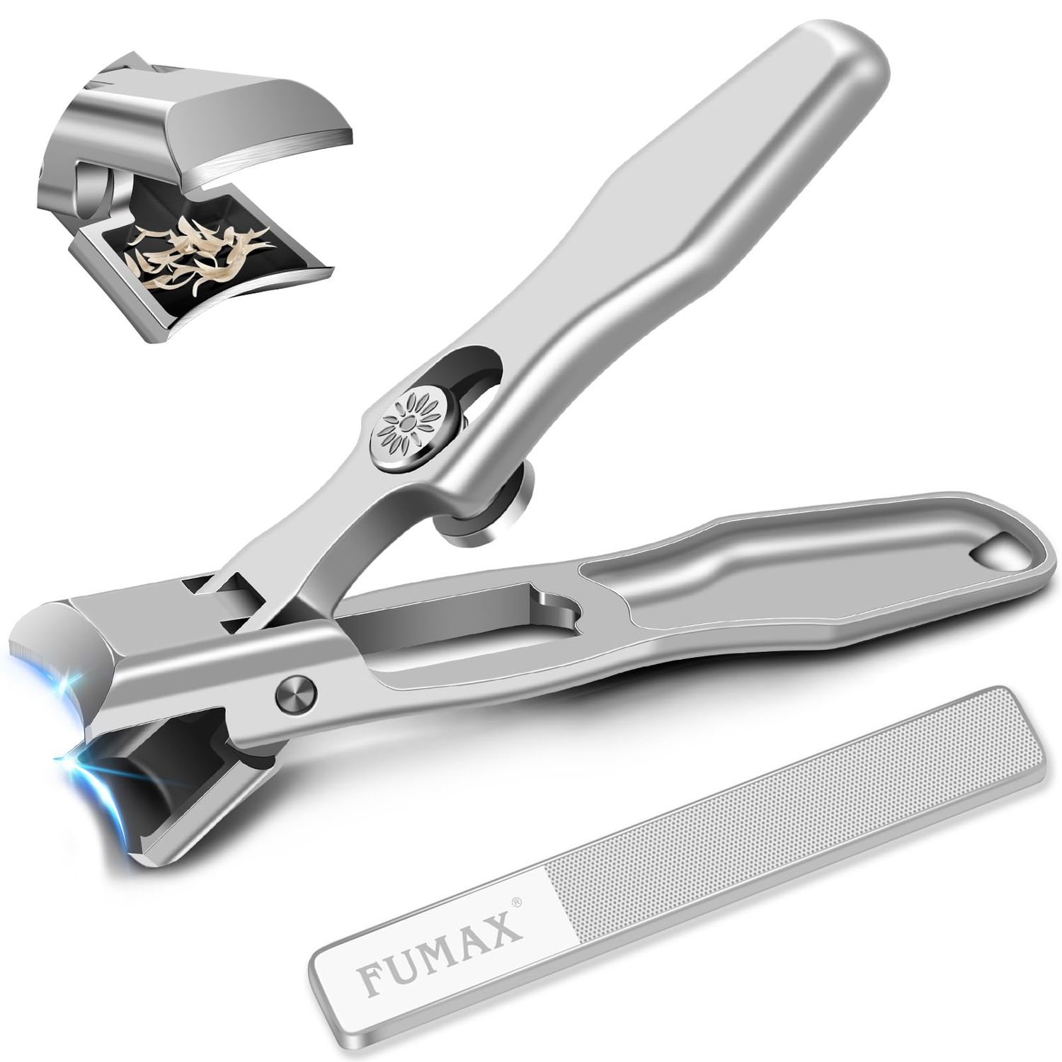 Nail Clippers for Men with Catcher, Large Wide Opening Toenail Clippers for Seniors Thick Toenails, Heavy Duty Sharp Stainless Steel Toe Nail Clippers with Long Handle Gifts for Men Women