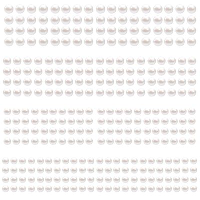 LOMIMOS 3090 Pcs Pearl Stickers,4 Size Self Adhesive Beige Flat Faux Back Pearl Embellishment Stickers Sheet for Face Beauty Makeup Hair Nail Phone DIY Craft Decor, 3/4/5/6mm