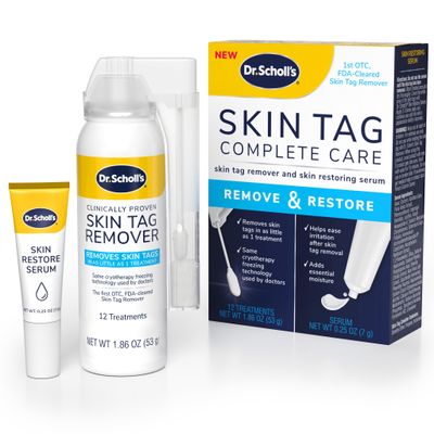 Dr. Scholls Complete Care Skin TAG Remover, 12 Ct // Removes Skin Tags &amp; Restores Skins Appearance, FDA-Cleared, Clinically Proven, 12 Treatments Plus Hydrating Serum