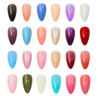 576 Pieces Press On Nails, Nail Tips, 24 Colors Colourful 12 Sizes Full Cover Press On Nails Long Glossy Press On Nails