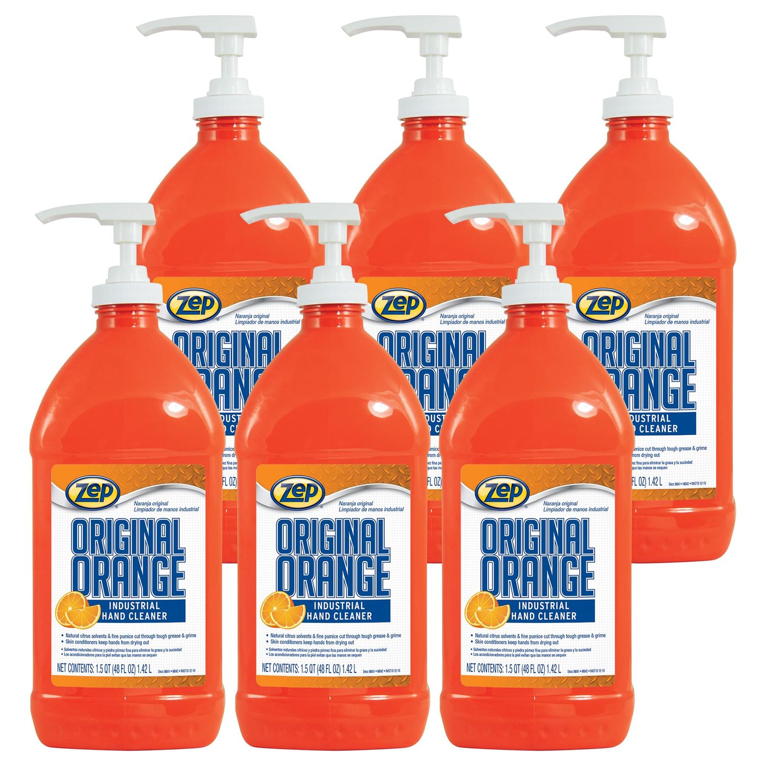 Zep Original Orange Industrial Hand Cleaner 48 Oz (Case of 6) - R45710- Contains Natural Citrus Solvents and Pumice To Remove Industrial Grease And Grime