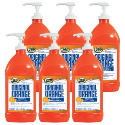 Zep Original Orange Industrial Hand Cleaner 48 Oz (Case of 6) - R45710- Contains Natural Citrus Solvents and Pumice To Remove Industrial Grease And Grime