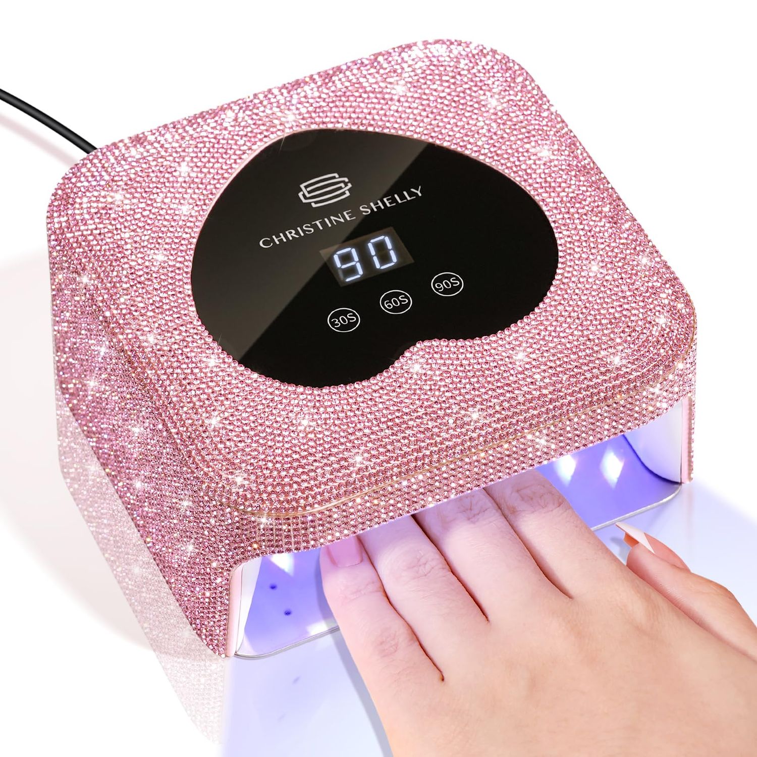 UV Nail Lamp, CHRISTINE SHELLY UV Light for Gel Nails, 48W Plug-in Mini Diamond Nail Lamp Nail Dryer with Touch Control Auto Sensor and 3 Timer Settings Nail Light Curing Lamp, Home