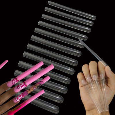 HWHUNO 5XL Extra Long Tapered Square Full Cover Nail Tips No Curved,3.9 Straight Salon Home DIY Professional,240Pcs(12Size)