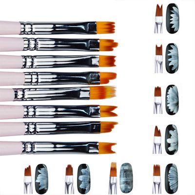 8 Pcs Nail Brush Pen Premium Upgrade Wood Handle, Gradient Painting Brush Set UV Gel Flower Drawing Pen Purple Wood Handle Manicure Nail Art Polish Pen Tool, Valentines Day present (8 amazing nail...