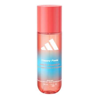 adidas Vibes Happy Feels Fragrance Hair &amp; Body Mist for Women, Mood-Boosting, Notes of Jasmine Tea &amp; Grapefruit Zest, For Any Occasion, 7.9oz