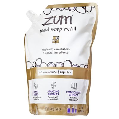 Zum Indigo Wild Hand Soap - Natural Liquid Hand Soap - for Bathroom &amp; Kitchen - Frankincense &amp; Myrrh Scent - 32 oz Refill
