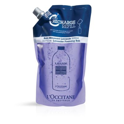 LOccitane Relaxing &amp; Foaming Lavender Bubble Bath Refill Enriched with Lavender Essential Oil 16.90 fl oz
