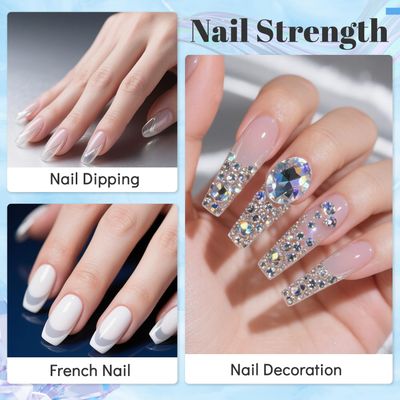 Lavender Violets Clear Dip Powder Transparent Crystal Color Essential Dipping Build Powder for French Nail Long-Lasting Manicure Strengthen No UV Lamp Needed Salon-Quality Nail Art & Extensions P101