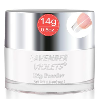 Lavender Violets Clear Dip Powder Transparent Crystal Color Essential Dipping Build Powder for French Nail Long-Lasting Manicure Strengthen No UV Lamp Needed Salon-Quality Nail Art &amp; Extensions P101