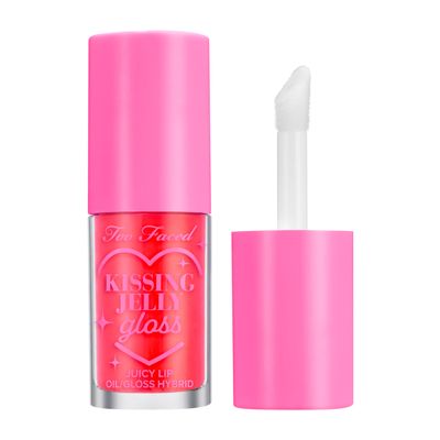 Too Faced Kissing Jelly Lip Oil Gloss |Sunflower &amp; Jojoba Oils, 0.15 Fl Oz, Sour Watermelon