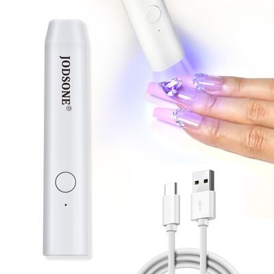 JODSONE Handheld U V Light for Gel Nails Portable Mini Nail Dryer Cordless Rechargeable USB Nail Dryer for Fast Curing for Home DIY Manicure Nail Art, White