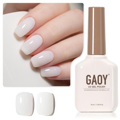 GAOY Jelly Gel Nail Polish, 16ml Sheer Translucent Soak Off Gel Polish, UV Light Cure for Nail Art DIY, 2899 Jelly White