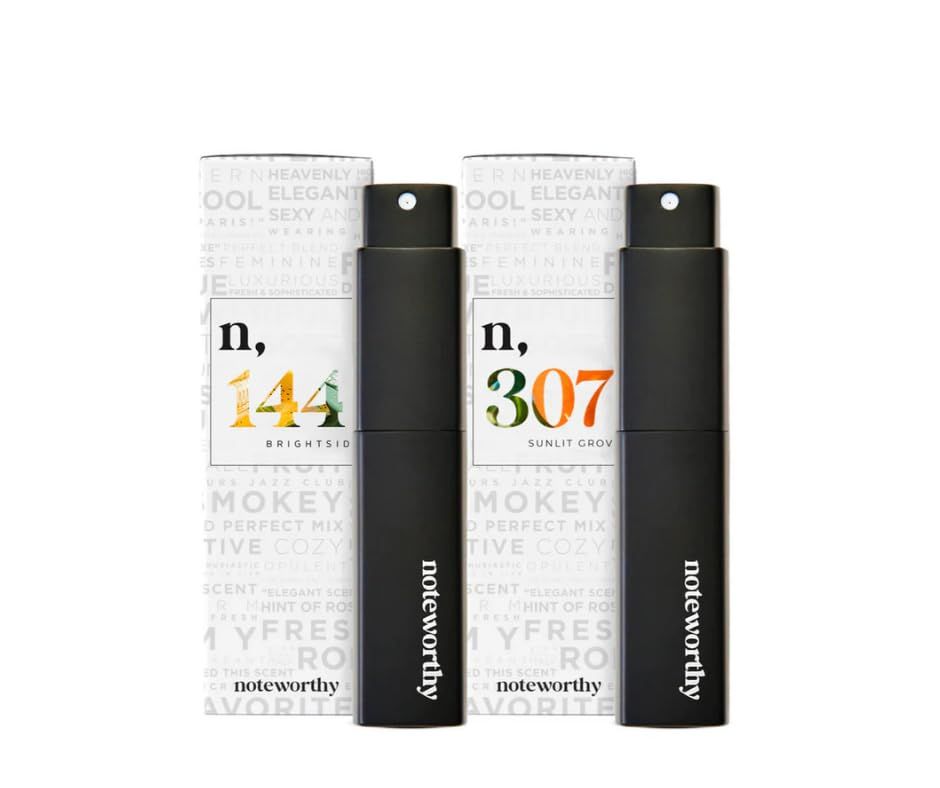 Noteworthy Travel Spray Bundle - Fragrance Set for Men &amp; Women, Long-Lasting Perfume, TSA-Approved, Perfect for Gift Giving (Golden Glow Duo)