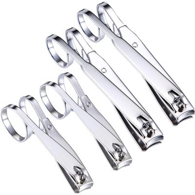 Mudder 4 Pack EZ Grip Nail Clipper Set Sharp Stainless Steel Fingernail and Toenail Clipper Cutters Trimmer Long Handle Travel Nail Kit for Men Women(Easy Grip Style)