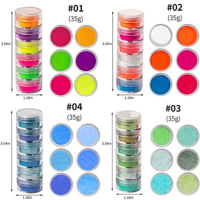 DAGEDA 24 Color Pigment Nail Powder Dust, Colorful Iridescent Glitter Ultrafine Luminous Pearlescent High-Gloss Halo Powder, 3D DIY Nail Art Decoration