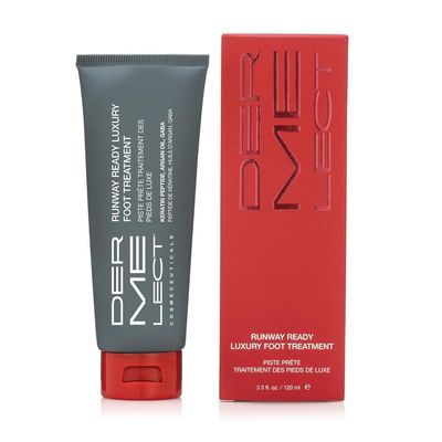 Dermelect Runway Ready Luxury Foot Treatment - Rich Peptide Cream with Argan Oil, Shea Butter &amp; Hyaluronic Acid for Dry, Rough, Chapped Feet, Smooths and Revives Cracked Heels, 3.5 oz