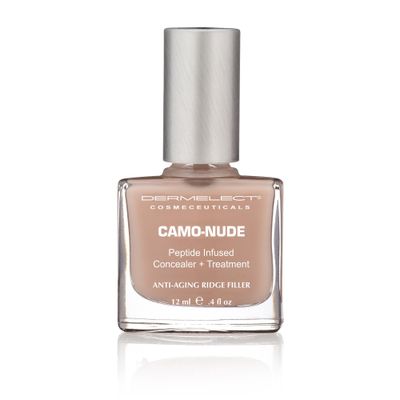 Dermelect Camo-Nude Concealer Treatment - Nailcare Base Coat with Keratin Protein Peptides, Biotin, Strengthening, Smoothing & Concealing Treatment for Nail Ridges, Yellowing, Splitting Nails 0.4 oz