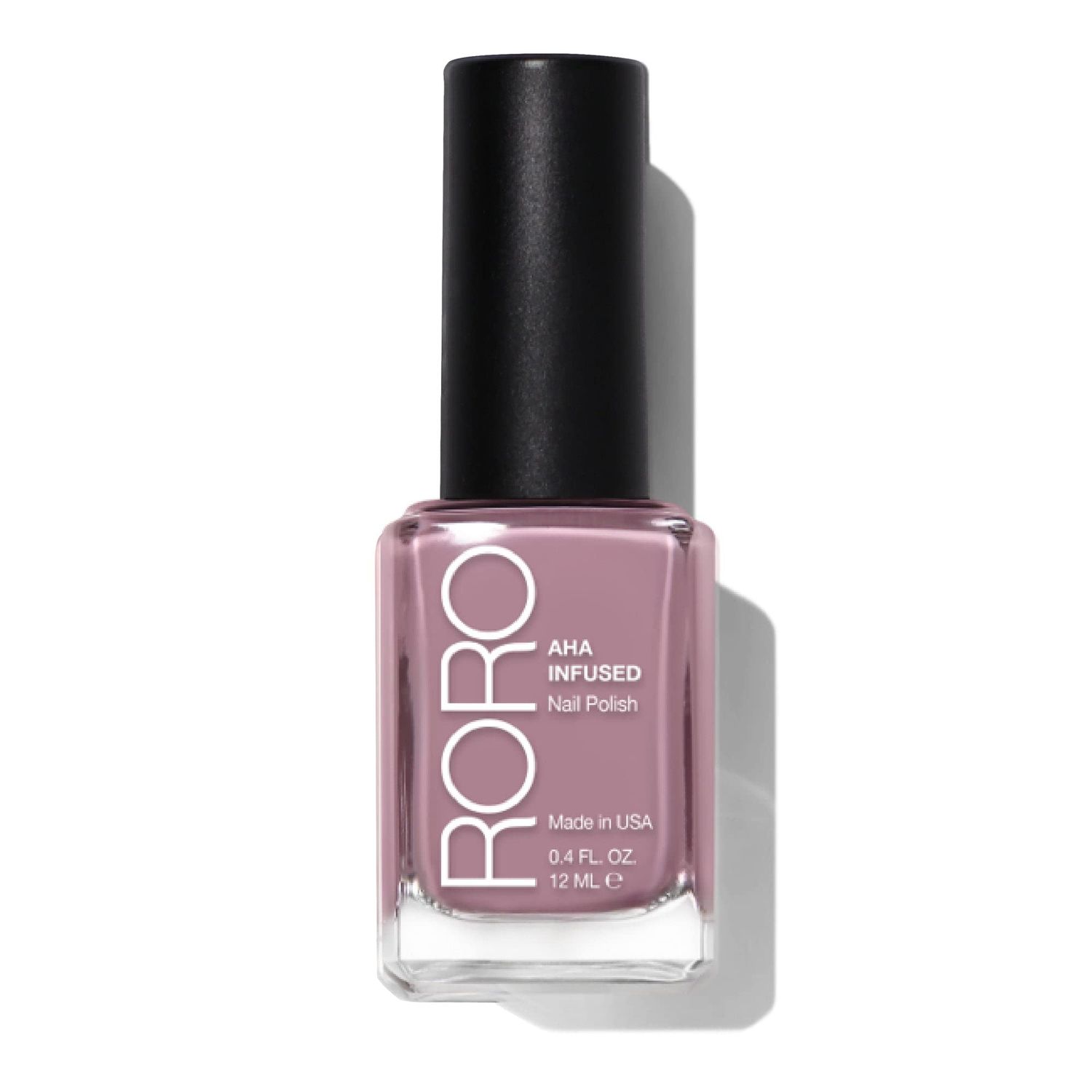 roro AHA Infused 21 Free Nail Polish - Chip-Resistant High-Impact Nail Color Lacquer Made in the USA, Vegan/Cruelty-Free, Gluten-Free, Turn the Page, Mauve Pink, .4Fl Oz/12mL