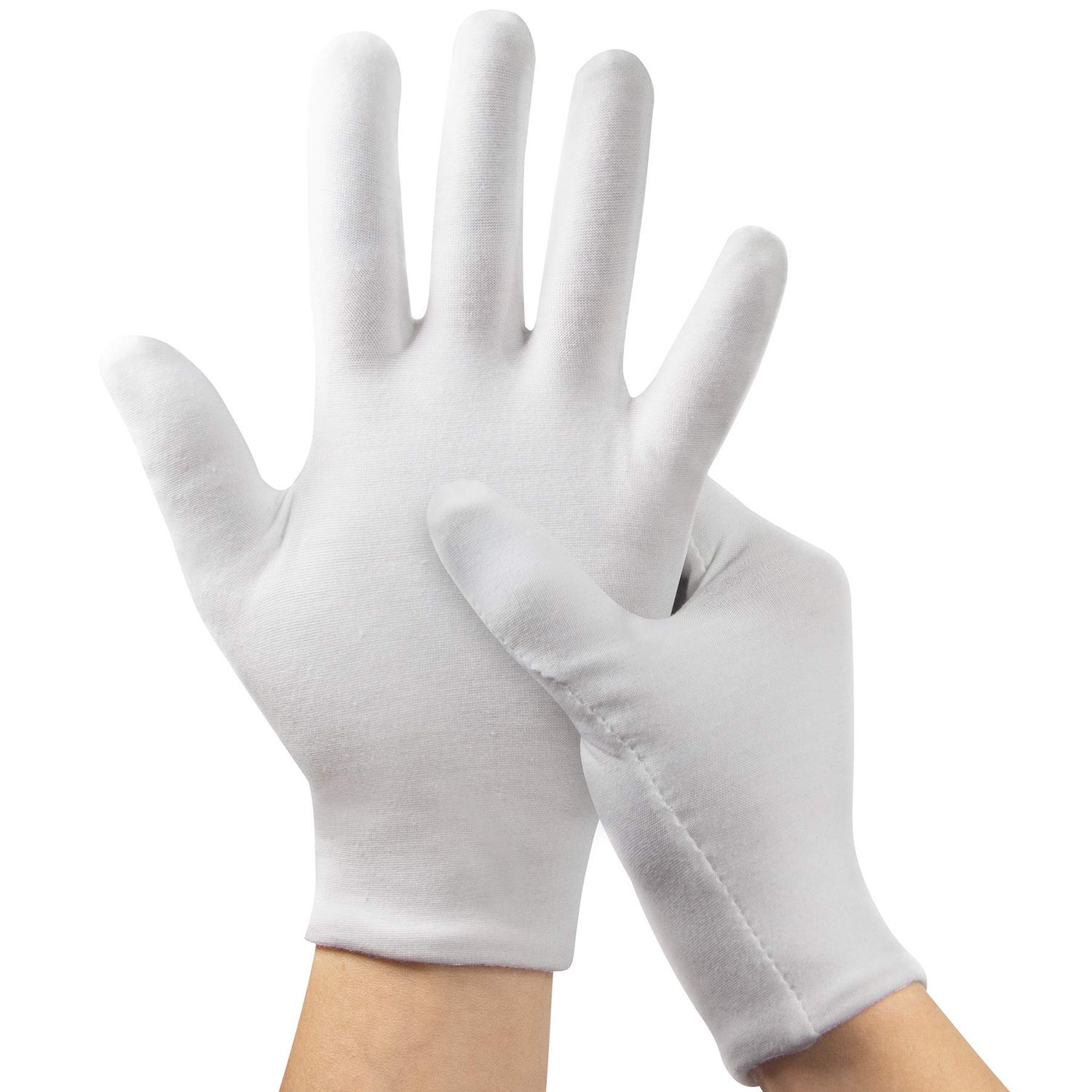 3Pairs (6Pcs) White Gloves for Men and Women, Washable SPA Moisturizing Cotton Gloves for Dry Hands Eczema Work Inspection Service Performance