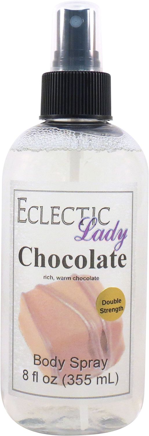 Eclectic Lady Chocolate Body Spray, Double Strength, 8 ounces, Body Mist for Women with Clean, Light &amp; Gentle Fragrance, Cologne with Soft, Subtle Aroma For Daily Use