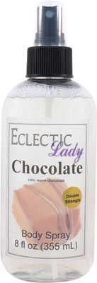 Eclectic Lady Chocolate Body Spray, Double Strength, 8 ounces, Body Mist for Women with Clean, Light &amp; Gentle Fragrance, Cologne with Soft, Subtle Aroma For Daily Use
