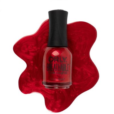 Orly Breathable Nail Polish Cran-Barley Believe It | Candy Apple Red Shimmer Nail Lacquer and Treatment 0.6 fl oz