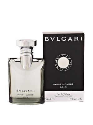 Bvlgari Pour Homme Soir for Men | Eau de Toilette | Rich, Elegant, Woody Scent | Fragrance Notes of Papyrus, Amber, Darjeeling Tea, and Bergamot | 50 mL / 1.7 fl oz