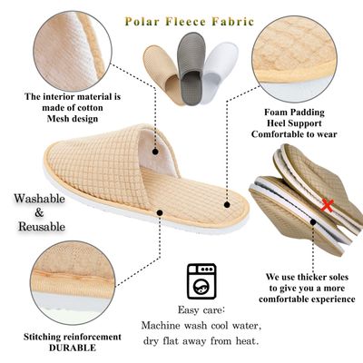 OSTADARRA 6 Pairs Spa Slippers, Non Slip Disposable Slippers For Guest, Washable Reusable, Which Can Be Used As Women Men, House, Indoor, Bathroom, Bedroom, Hotel, Bride Slippers (2 sizes)