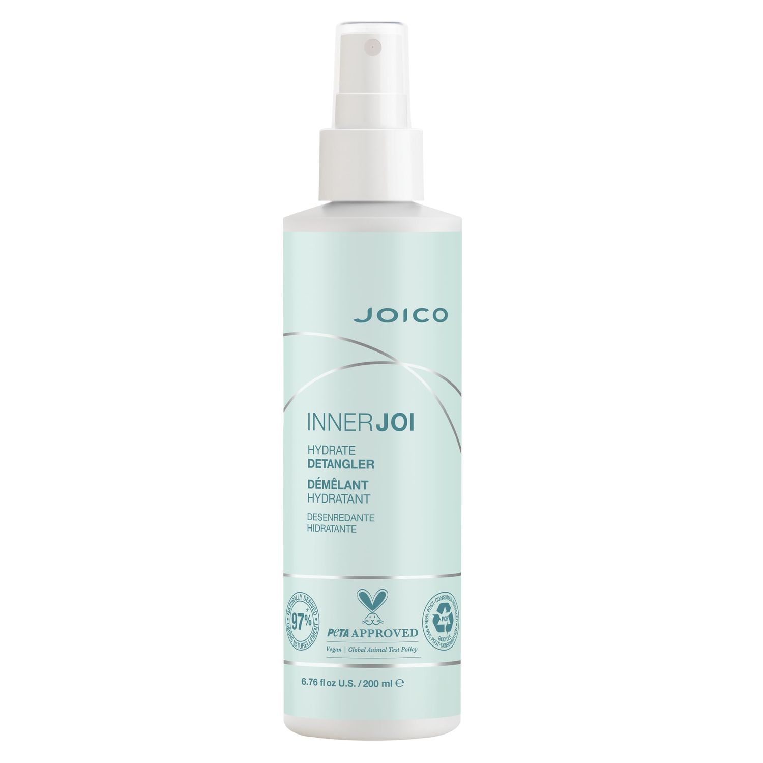 Joico InnerJoi Hydrate Detangler | For Dry Tangled Hair | Sulfate &amp; Paraben Free | Naturally-Derived Vegan Formula | 6.7 oz