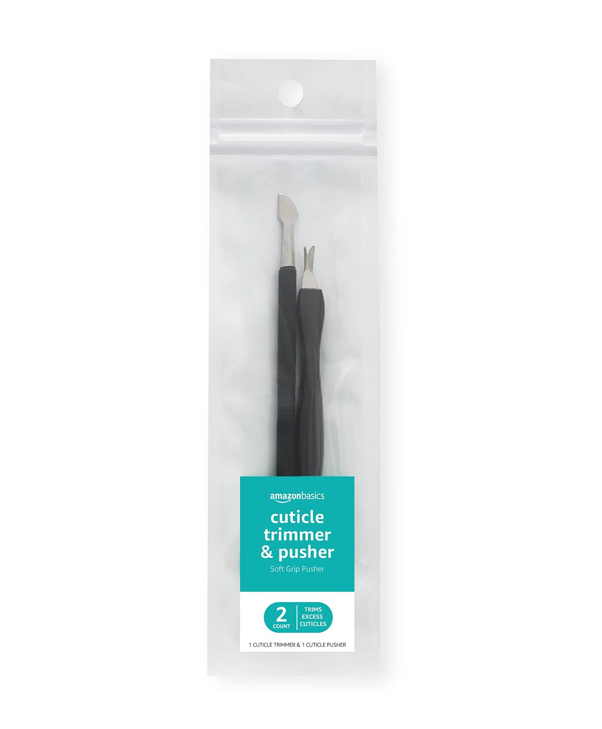 Amazon Basics Cuticle Trimmer and Pusher, 2 Count